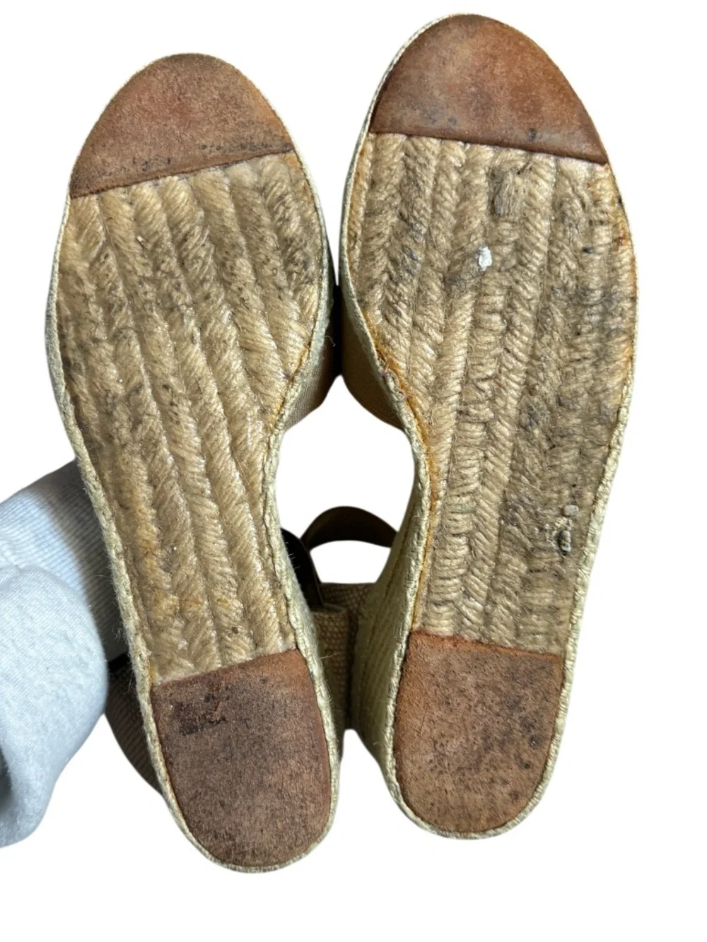 Ralph Lauren Natural Charla‎ Canvas Espadrille Wedge Sandal 10 Old Money Coastal